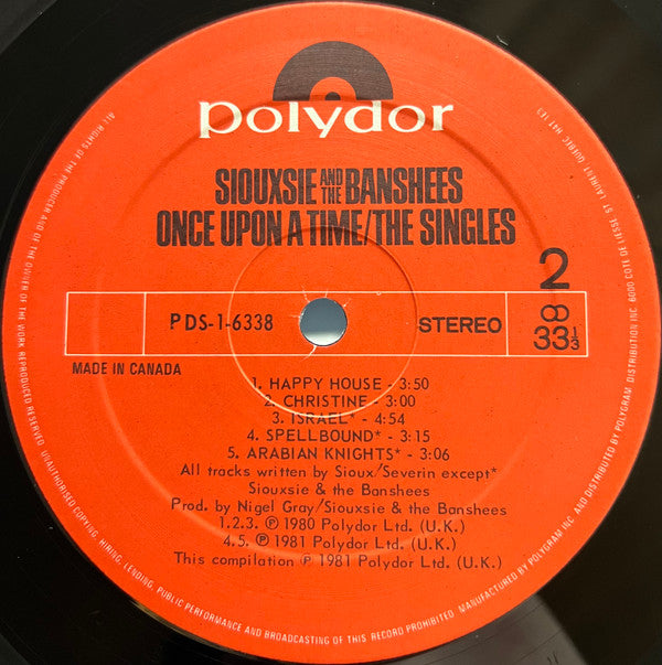 Siouxsie & The Banshees : Once Upon A Time/The Singles (LP, Comp, RE, Qua)