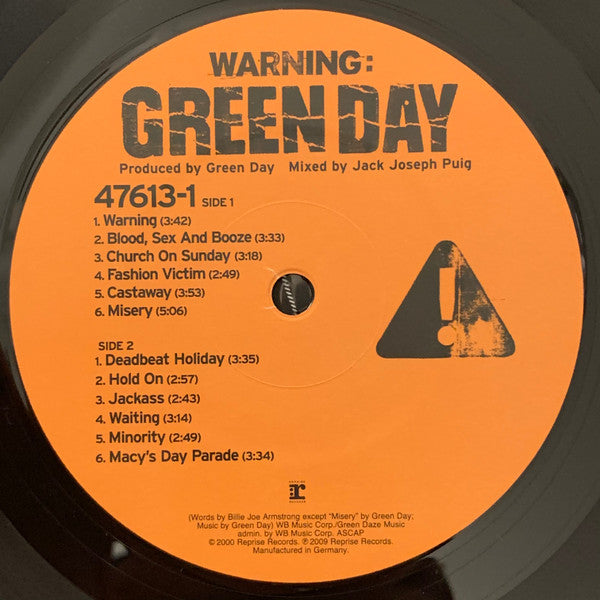Green Day : Warning: (LP, Album, RE)