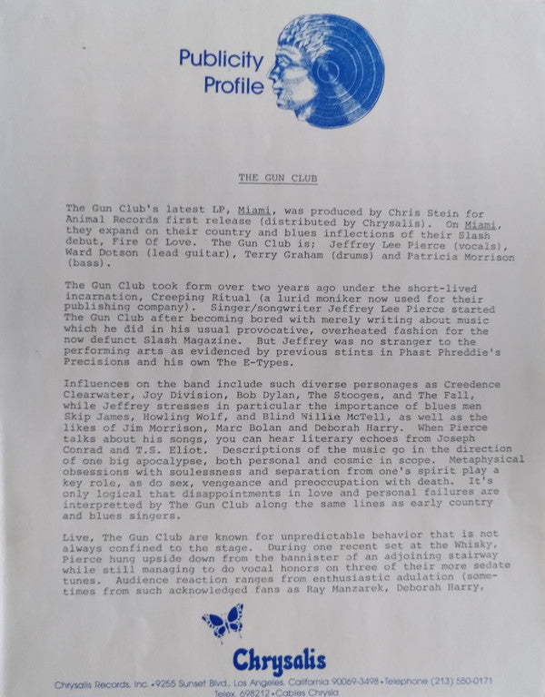 The Gun Club : Miami (LP, Album, PRC)