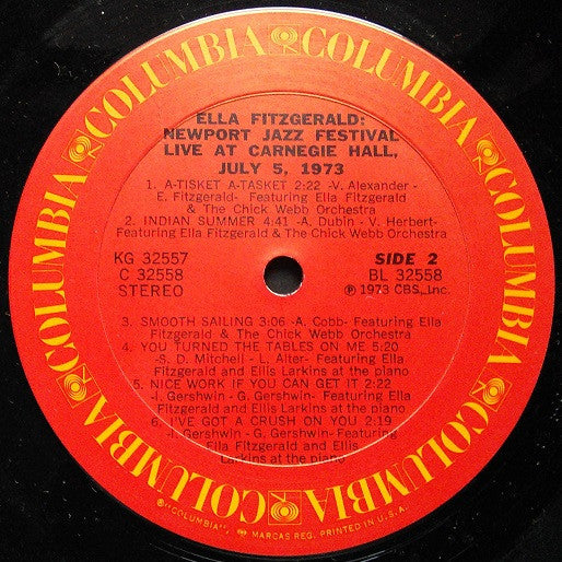 Ella Fitzgerald : Newport Jazz Festival Live At Carnegie Hall,  July 5, 1973 (2xLP, Album, Gat)