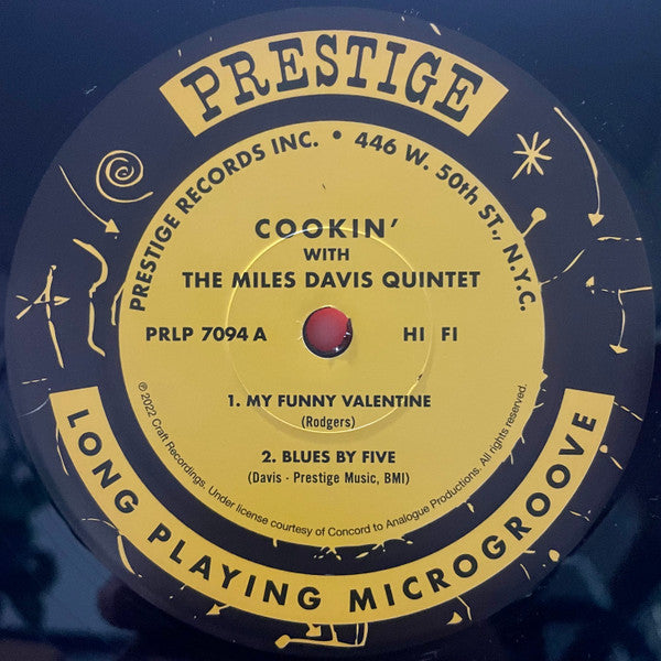 The Miles Davis Quintet : Cookin' With The Miles Davis Quintet (LP, Album, Mono, Ltd, RE, RP, 180)