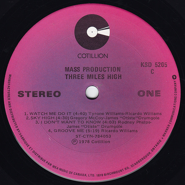 Mass Production : Three Miles High (LP, Album)