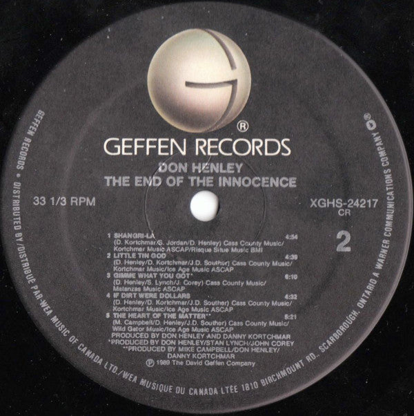 Don Henley : The End Of The Innocence (LP, Album)