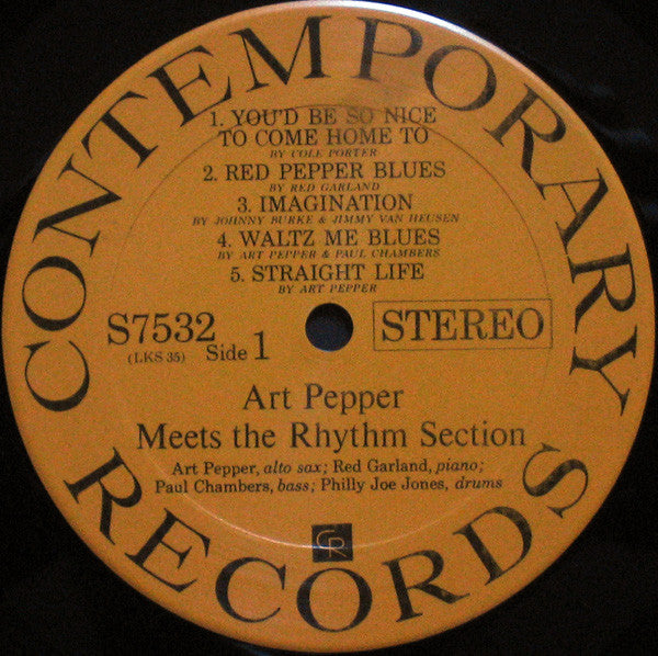 Art Pepper : Art Pepper Meets The Rhythm Section (LP, Album, RP)