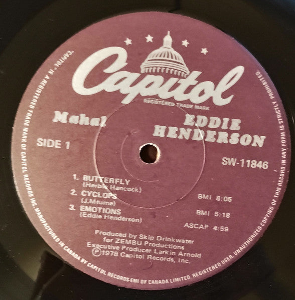 Eddie Henderson : Mahal (LP, Album)