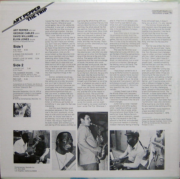 Art Pepper : The Trip (LP, Album)