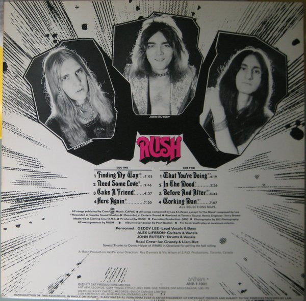 Rush : Rush (LP, Album, RE)