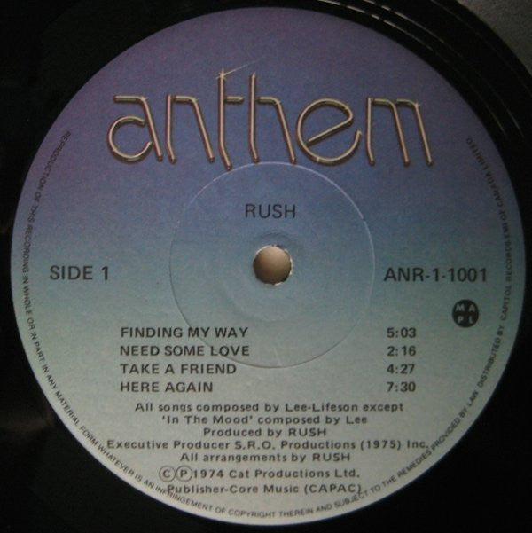 Rush : Rush (LP, Album, RE)