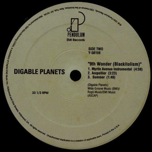 Digable Planets : 9th Wonder (Blackitolism) (12")