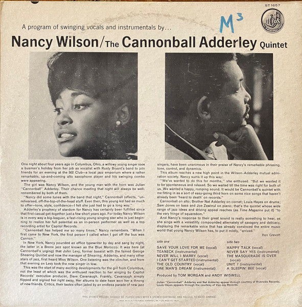 Nancy Wilson / Cannonball Adderley : Nancy Wilson / Cannonball Adderley (LP, Album, Scr)