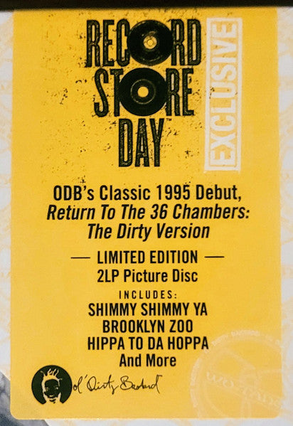 Ol' Dirty Bastard : Return To The 36 Chambers: The Dirty Version (2xLP, RSD, Ltd, Pic, RE, RM)