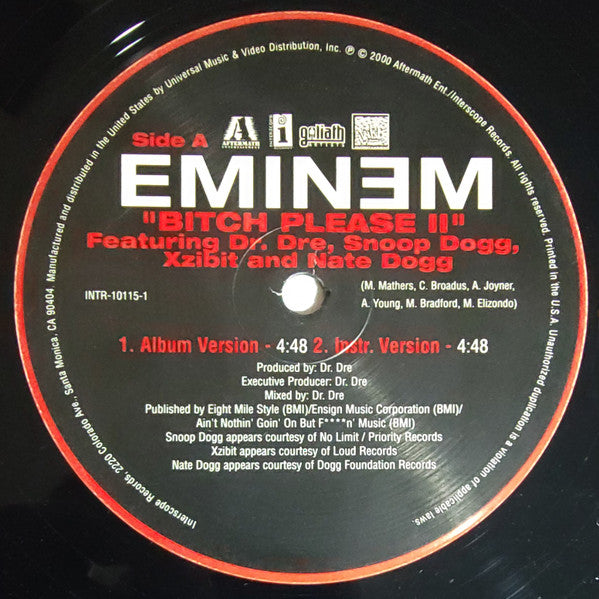 Eminem Featuring Dr. Dre, Snoop Dogg, Xzibit And Nate Dogg : Bitch Please II (12", Single)