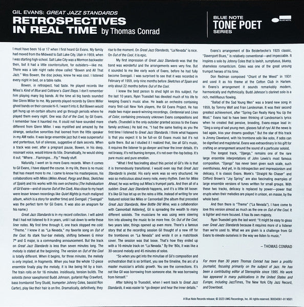 Gil Evans And His Orchestra Featuring Johnny Coles : Great Jazz Standards (LP, Album, RE, 180)