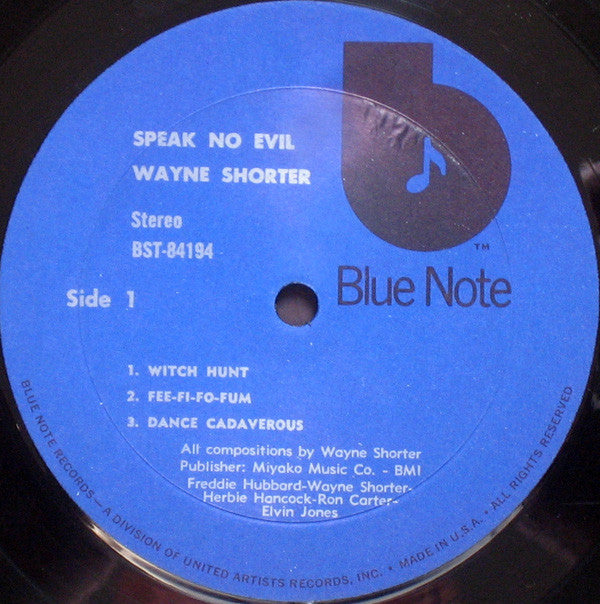 Wayne Shorter : Speak No Evil (LP, Album, RE, RM, RP)