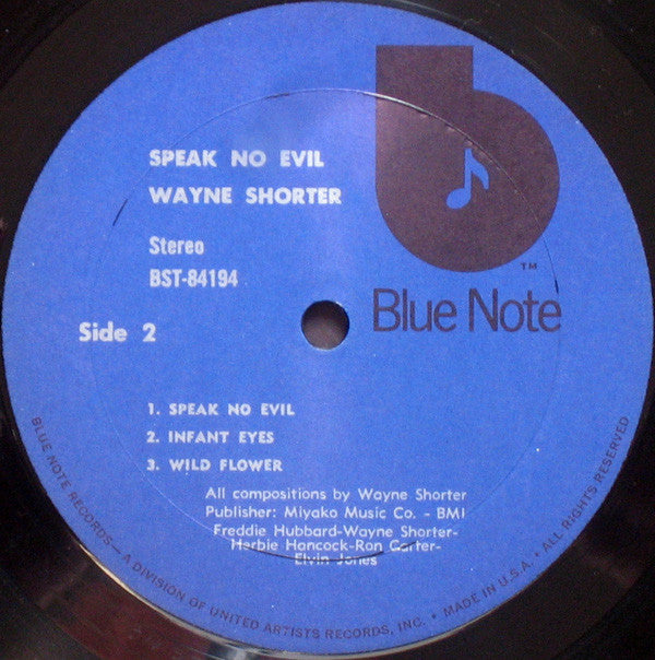 Wayne Shorter : Speak No Evil (LP, Album, RE, RM, RP)