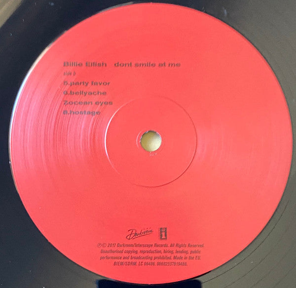 Billie Eilish : Dont Smile At Me (12", EP, RE, Bla)