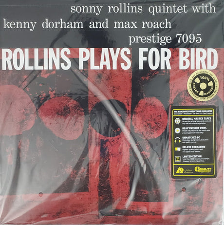 Sonny Rollins Quintet With Kenny Dorham And Max Roach : Rollins Plays For Bird (LP, Album, Mono, Ltd, RE, RP, 180)