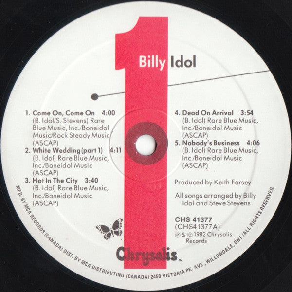 Billy Idol : Billy Idol (LP, Album, RE)