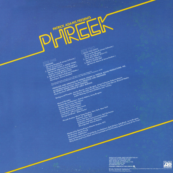Patrick Adams Presents Phreek : Patrick Adams Presents Phreek (LP, Album)