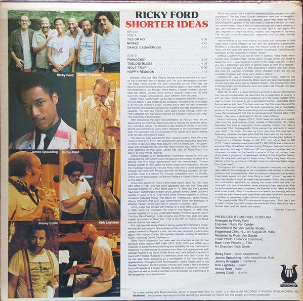 Ricky Ford : Shorter Ideas (LP, Album)