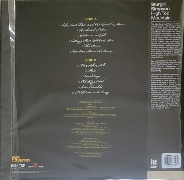 Sturgill Simpson : High Top Mountain (LP, Album, Club, RE, Cok)