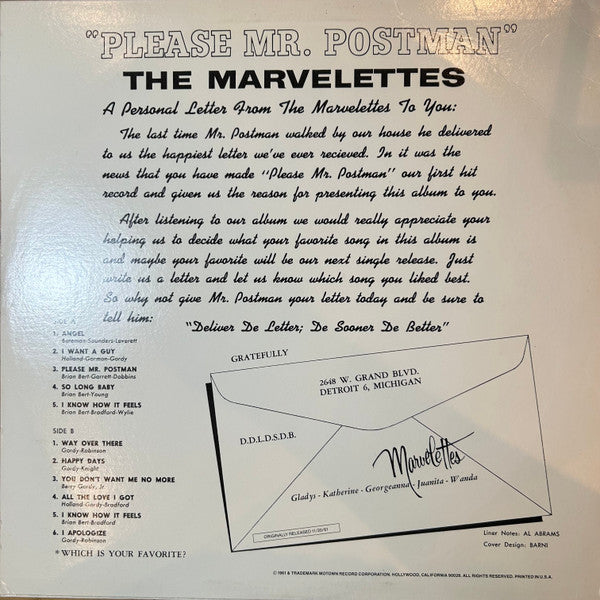 The Marvelettes : Please Mr. Postman (LP, Album, RE)