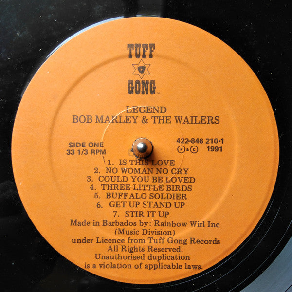 Bob Marley & The Wailers : Legend (The Best Of Bob Marley And The Wailers) (LP, Comp, RE)
