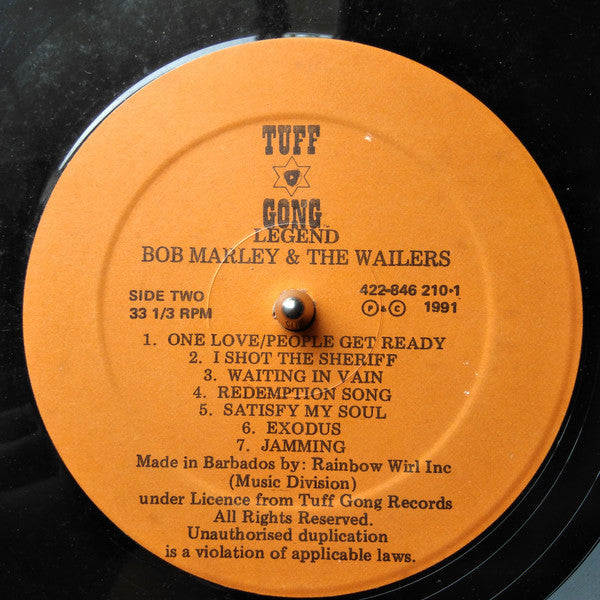 Bob Marley & The Wailers : Legend (The Best Of Bob Marley And The Wailers) (LP, Comp, RE)