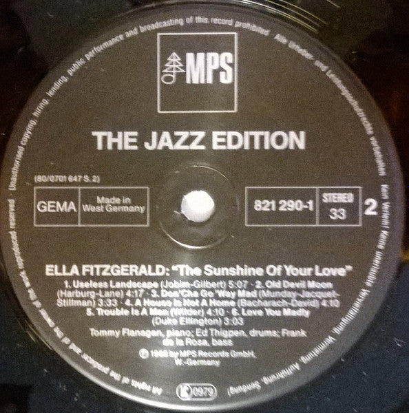 Ella Fitzgerald : Sunshine Of Your Love (LP, Album, RE)