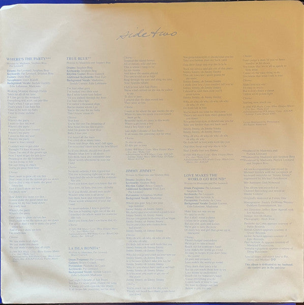 Madonna : True Blue (LP, Album)