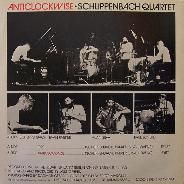 Schlippenbach Quartet : Anticlockwise (LP)