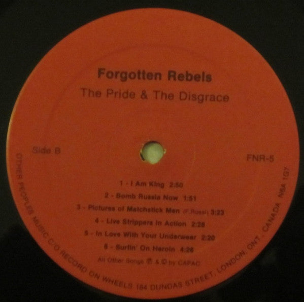 The Forgotten Rebels : The Pride And The Disgrace (LP, Album)