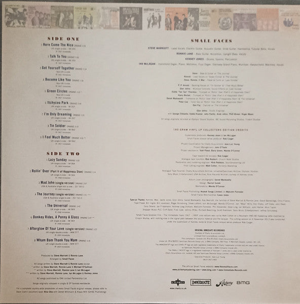 Small Faces : Greatest Hits The Immediate Years 1967 - 1969 (12", Album, Comp, Mono, Ltd, RE)