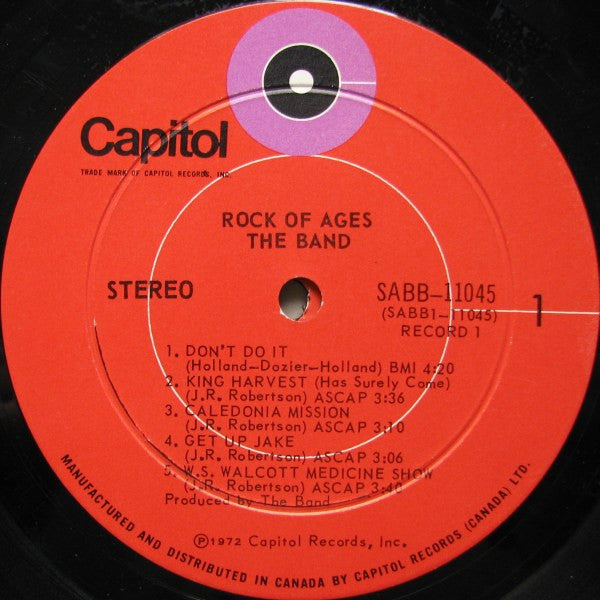 The Band : Rock Of Ages (The Band In Concert) (2xLP, Album)