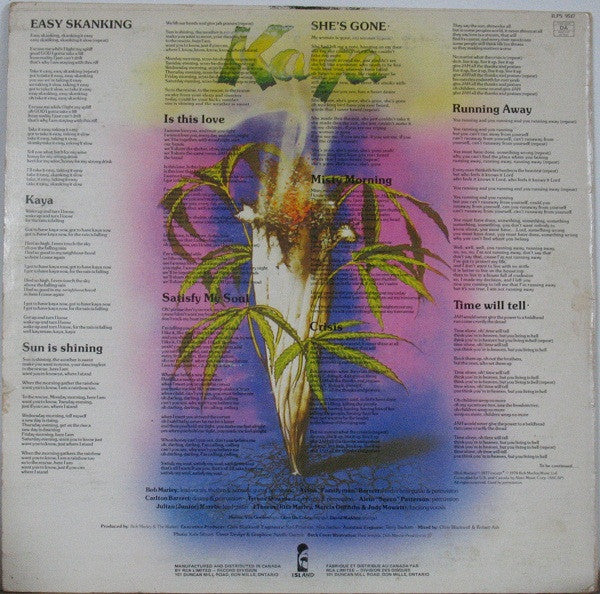Bob Marley & The Wailers : Kaya (LP, Album)