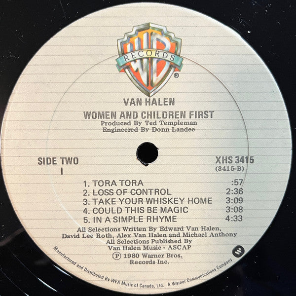 Van Halen : Women And Children First (LP, Album, Imp)