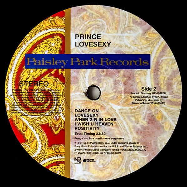 Prince : Lovesexy (LP, Album, RE)