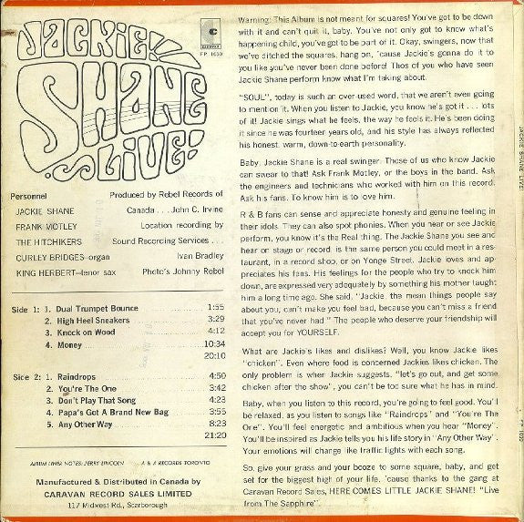 Jackie Shane : Jackie Shane Live! (LP, Album)