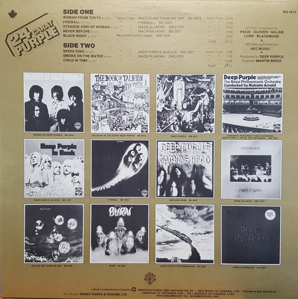 Deep Purple : 24 Carat Purple (LP, Comp, RE)