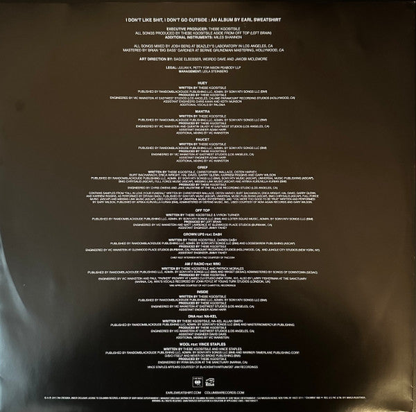 Earl Sweatshirt : I Don't Like Shit, I Don't Go Outside: An Album By Earl Sweatshirt (LP, Album, RP)