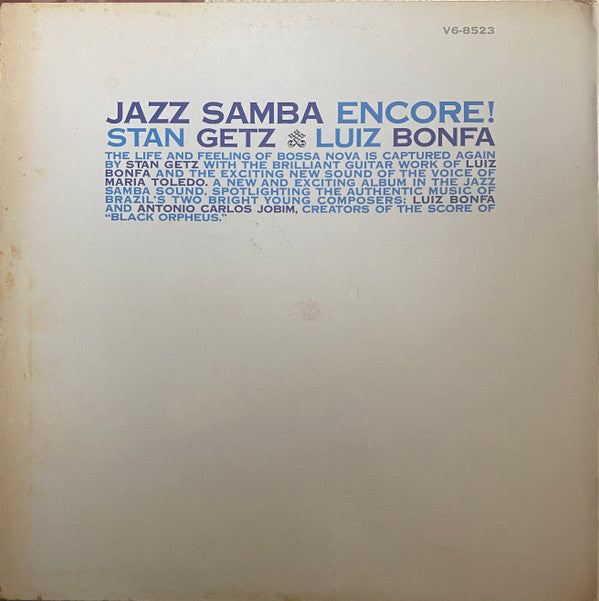 Stan Getz / Luiz Bonfá : Jazz Samba Encore! (LP, Album, MGM)