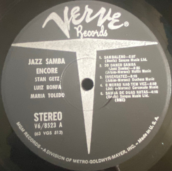 Stan Getz / Luiz Bonfá : Jazz Samba Encore! (LP, Album, MGM)