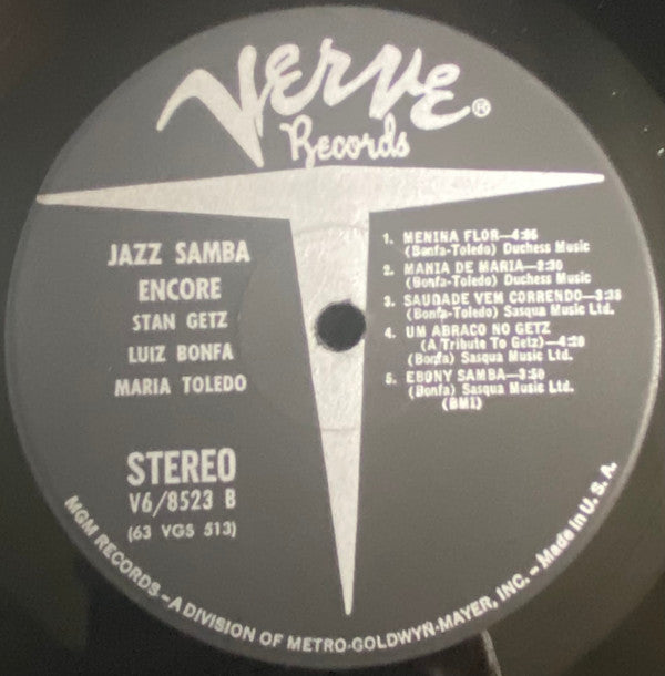 Stan Getz / Luiz Bonfá : Jazz Samba Encore! (LP, Album, MGM)