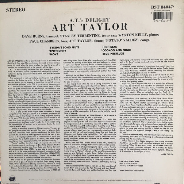 Art Taylor : A.T.'s Delight (LP, Album, RE, RM, DMM)