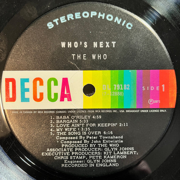 The Who : Who's Next (LP, Album, RE)