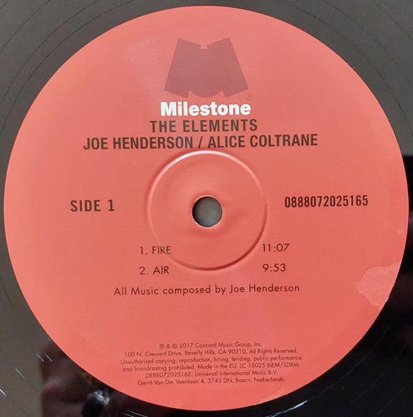 Joe Henderson Featuring Alice Coltrane : The Elements (LP, Album, RE, 180)
