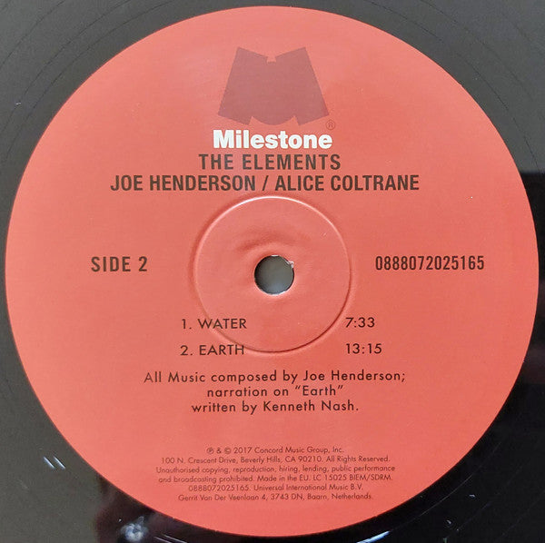 Joe Henderson Featuring Alice Coltrane : The Elements (LP, Album, RE, 180)