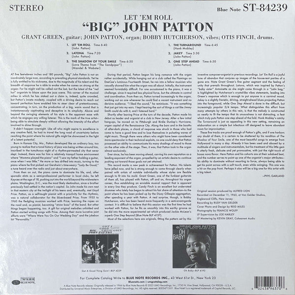 John Patton : Let 'Em Roll (LP, Album, RE, 180)