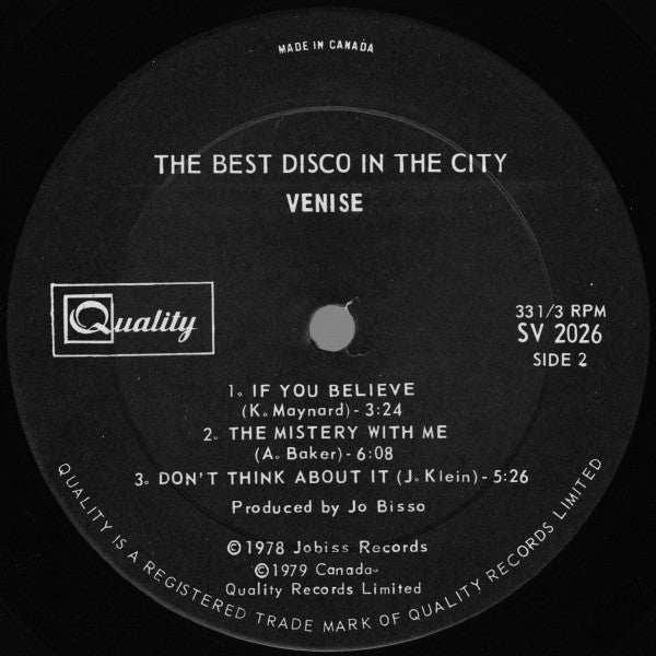 Venise (3) : The Best Disco In The City (LP, Album)