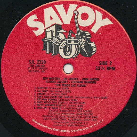 Coleman Hawkins, Ben Webster, Illinois Jacquet, Ike Quebec, John Hardee : The Tenor Sax Album (2xLP, Comp, Gat)